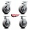 Service Caster 6 Inch Thermoplastic Rubber Caster Set with Roller Bearings 2 Swivel 2 Rigid SCC-20S620-TPRRD-2-R-2 - alternate 1